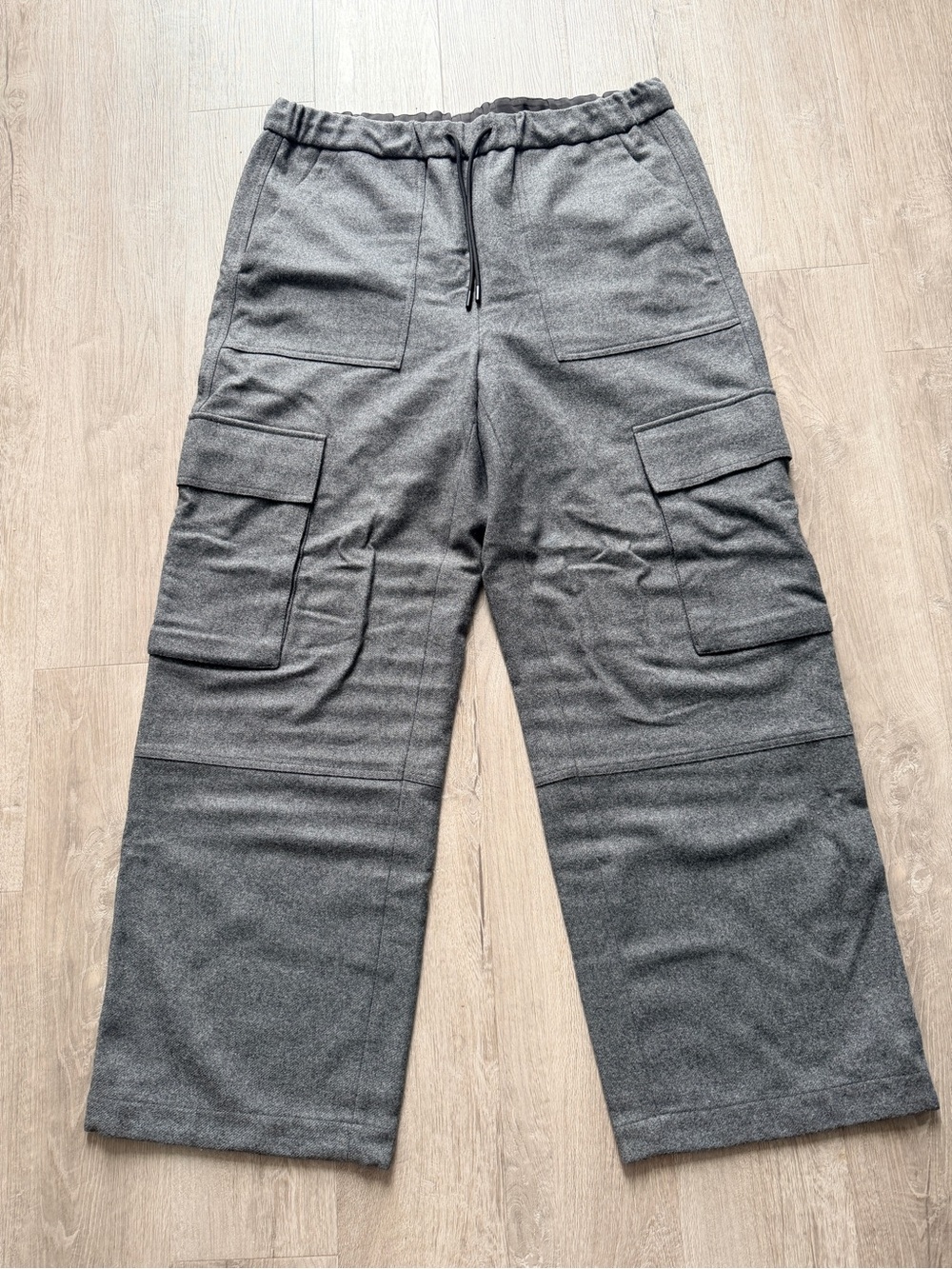 ME+EM Womens Wide-Leg Cargo Trousers in Gray